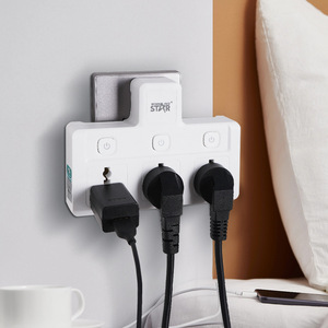 Prise de courant universelle Winning Star Power Socket ST-4034 à 3 prises, adaptateur de sécurité 220V en ABS - Product Image 2