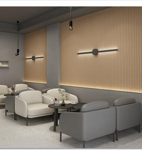 Casual Home Cafe Booth postre panadería tienda biblioteca descanso negociación recepción MESA de madera maciza y juego de sofá individual de cuero - Product Image 6