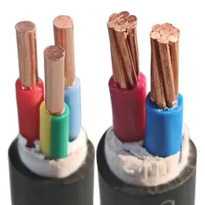 Cable de alambre 2, 3, 4, 5 núcleos, 1,5, 2, 4/6, núcleo de cobre ignífugo cuadrado, cable de alimentación de cuatro cables trifásico