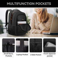 Sac à dos minimaliste pour homme avec logo personnalisé, idéal pour les trajets professionnels, grande capacité, tendance, pour ordinateur portable 17 pouces