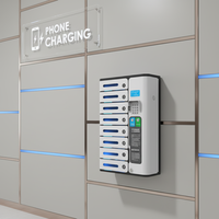 Y2 Power MIA - Estación de Carga Segura para Teléfonos Móviles con 8 Compartimentos, Código PIN, Pantalla de Anuncios Opcional y Cierre Manual de Puerta