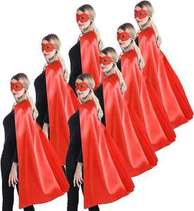 2025 nuevo disfraz de superhéroe capa roja y máscara con cordones adultos mujeres hombres disfraces de Halloween - Product Image 1