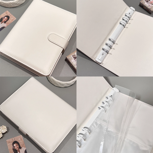 A5 <strong>Binder</strong> PU Material <strong>4</strong> Pocket 6 <strong>Ring</strong> Loose-leaf Folder Kpop Photo Card <strong>Binder</strong> for Photo Card Holder Kpop Photocard Album - Product Image 5