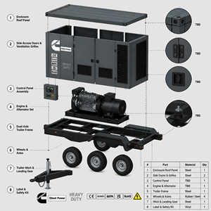 เครื่องกำเนิดไฟฟ้าดีเซลแบบเงียบพิเศษ 50KVA, เครื่องยนต์ Cummins Weichai เครื่องกำเนิดไฟฟ้ากระแสสลับสามเฟส, ระบบสตาร์ทอัตโนมัติ ATS สำหรับใช้ในบ้าน - Product Image 2