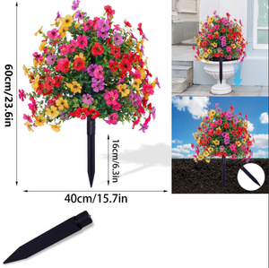 Bola de Flores Artificiales, Planta Artificial de Plástico, Violeta Falsa Resistente a los Rayos UV, Realista, Hecha a Mano, para Exteriores, Porche, Patio, Jardín, Boda, Jardín - Product Image 5