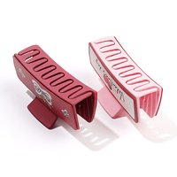 Pince à cheveux carrée en PU rose vintage en forme de cœur, pince requin personnalisée tendance pour femme, accessoires de coiffure pour chignon