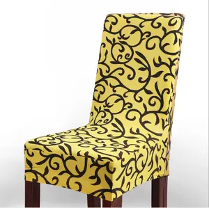 dining chair table seat cover Suppliers-Modern simple printing one-piece stretch home hotel dining table chair seat cover