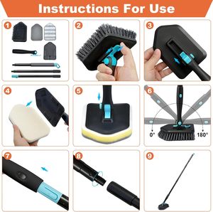 Multifunctional Scrub Brushes with Multi-angle Head, 0-90 Degree Locking Head for Effortless Tile and Corner Cleaning - Product Image 3