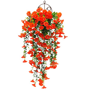 Plante artificielle suspendue Morning Glory, fleurs jaunes en plastique, décoration murale, décoration de mariage, décoration de jardin - Product Image 5
