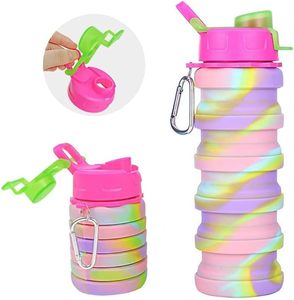 ขวดน้ำพับได้ทำจากซิลิโคนสำหรับเล่นกีฬา แก้วน้ำแบบขยายได้ แก้วกาแฟซิลิโคนพับเก็บได้ ใช้ซ้ำได้ สำหรับการเดินป่า รุ่นคลาสสิก - Product Image 4