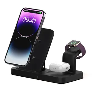 2022 Hotsale 3 In 1 Wireless Charger For Iphone Wireless Charger Mobile Phone Holder Wireless Charger