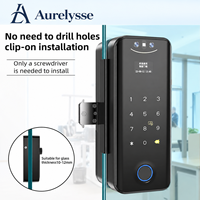 Serrure de porte intelligente Aurelysse TUYA avec reconnaissance faciale 3D, empreinte digitale, mot de passe, accès par carte IC, contrôle via application cloud, sans perçage