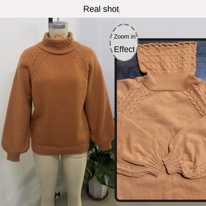 Maglione a Collo Alto Dritto da Donna Autunno Inverno 2026 in Poliestere/Cotone Anti-Pilling Lavorato a Maglia Stile Coreano - Product Image 3