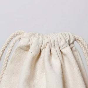 Sac à cordon en coton biologique écologique, pochette d'emballage cadeau en lin et mousseline recyclable, vente en gros pour le riz - Product Image 4