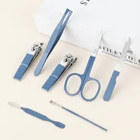 Ensemble de manucure 7 en 1, 7 pièces, pochette pliable, impression de logo personnalisé, kit de coupe-ongles, boîte cadeau promotionnelle, outils de toilettage professionnels