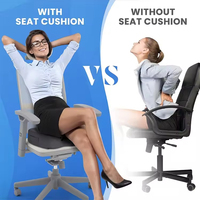 Housse de coussin de siège ergonomique et écologique en mousse à mémoire de forme pour le soulagement de la douleur au bas du dos, coccyx, sciatique, voiture/bureau