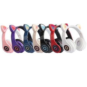 Flash Light Cute Cat Ears Auriculares inalámbricos con control de micrófono LED Kid Girl Stereo Music Casco Teléfono Auricular Bluetooth Regalo - Product Image 3
