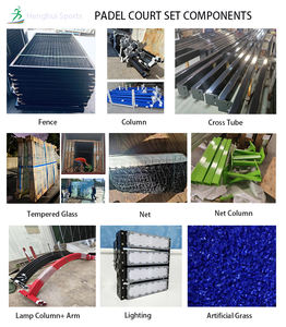 आउटडोर पैडल टेनिस कोर्ट पैनोरमिक प्रकार प्रतियोगिता स्थल खेल क्षेत्र 20 मीटर x 10 मीटर ब्लू कृत्रिम घास समशीड ग्लास का नेतृत्व - Product Image 5