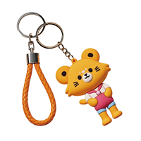 Personnalisé Coloré Lumineux 3D PVC Anime Jouet Porte-clés Mignon Mousqueton En Caoutchouc De Silicone Personnage De Dessin Animé Animal Conception En Plastique