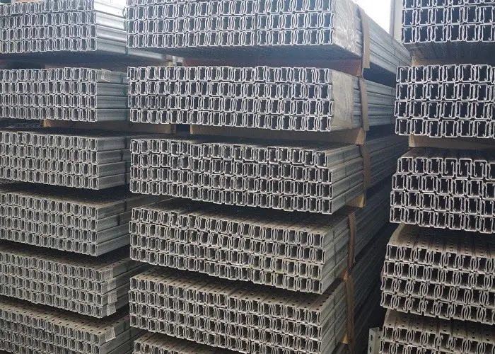 60000 Square Meters Factory 41*41 Mm 2.5 Mm Thickness HDG Steel Rail C Channel For Solar Mounting System