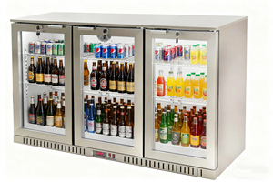 Réfrigérateur de bar encastrable à gaz en acier inoxydable avec 3 portes coulissantes en verre, contrôle numérique, capacité de 450 canettes/260 bouteilles - Product Image 5