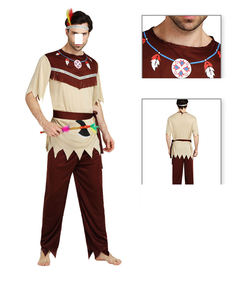 Costume d'Halloween indien pour femmes, hommes et enfants, ensemble de costumes pour la scène, performance, demoiselle, princesse indienne, cosplay, robe indienne - Product Image 2