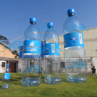 Bouteille d'eau gonflable publicitaire bouteille de vin en PVC transparent à vendre promotion même costume
