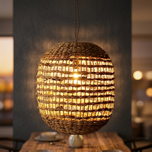 Plafonnier en jacinthe d'eau abat-jour éclairage suspendu intérieur couverture naturelle pour lampes suspendues - Product Image 3