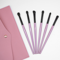 Ensemble professionnel de pinceaux de maquillage pour les yeux, poils doux d'animaux (poils de poney), 5 pièces, pinceau éventail, pinceau à paupières, crayon à sourcils, eye-liner pour le visage