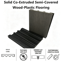 Planches de terrasse WPC solides co-extrudées semi-capsulées 150mmx23mm, étanches, écologiques, couleur personnalisée, pour jardin et parc, longueur sur mesure