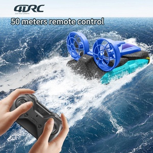 4DRC S10 Bateau RC en mousse haute vitesse, 2 en 1 (terrestre et aquatique), télécommandé 4 canaux, jouet hovercraft acrobatique avec démonstration à une touche - Product Image 3