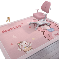 Tapis pour enfants à motifs de dessins animés pour chambre à coucher, chambre d'enfant, salle de jeux, salon - Tapis doux à poils ras en velours cristal, fin, antidérapant, avec envers en latex