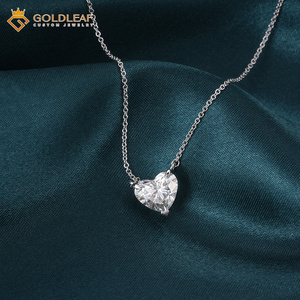 Collar con Colgante de Diamante Cultivado en Laboratorio, Corte Corazón, Oro Blanco de 14k, D VVS, para Compromiso, Boda o Fiesta, Personalizado y Clásico - Product Image 2