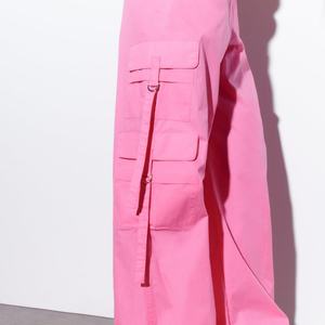 Customize Design Breathable Summer <b>Parachute</b> <b>Pants</b> New Trendy Pink Eco-Friendly High Quality Organic Cotton Cargo <b>Pants</b> <b>Women</b> - Product Image 6