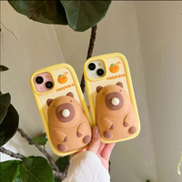 Mignon Capybara Coup Bulles Silicone Mobile Téléphone étui pour iphone 16 15 14 13 12 11 Pro Max Personnalisé Dessin Animé Antichoc Couverture Arrière