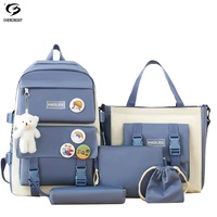 Sacs à dos scolaires personnalisés 5-en-1 en gros, pas chers, imperméables, pour enfants, ensemble de sacs à dos de sport décontractés pour filles, pour l'extérieur et les voyages