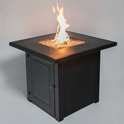 28" Rectangular Table Top Fire Pit Propane Outdoor Alloy Steel