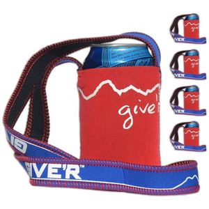 Neoprene Cup Sleeve with Shoulder Strap Cross Body Sleeve Neoprene Coozy Blank Stubby Cooler with Strap - Product Image 1