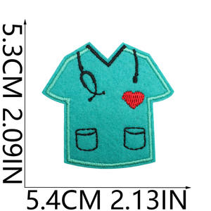Wholesale Felt Luxury Fluffy Crochet Iron on Badge Patch <b>Nurse</b> Custom Small Embroidered Patch for Clothing - Product Image 5