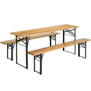 Modern Beer Table Outdoor Furniture Set for Patio Garden Camping <strong>Cedar</strong> <strong>Wood</strong> and Iron Frame Table Chairs for Hotels - Product Image 1