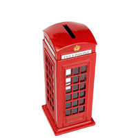 Tirelire en métal en forme de bus rouge à deux étages de Londres - Grande taille - Cadeau souvenir