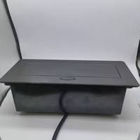 Prise de table de conférence premium 13A, prise de courant à déclenchement progressif, noire, EU/UK/US, intégrée, multi-usages, trois trous, 4 prises de bureau