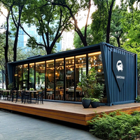 CE US Black Series Maison Conteneur en Acier Écologique Moderne de 40 pieds, Café Personnalisé, Cuisine Préfabriquée, Bâtiment Modulaire