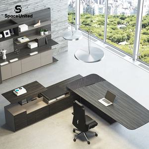Meubles de bureau de direction modernes de luxe SpaceUnited Bureau d'<span class=keywords><strong>ordinateur</strong></span> en forme de L Bureau de direction de PDG - Product Image 2