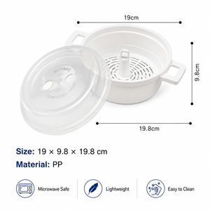 ชามนึ่งอาหารสำหรับไมโครเวฟ น้ำหนักเบา ทำความสะอาดง่าย ปลอดสาร BPA - Product Image 3