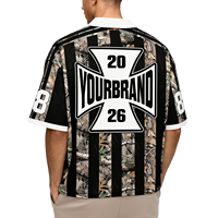 Maillots de football camouflage d'été de haute qualité, vintage, surdimensionnés, à épaules tombantes, t-shirt jersey, impression sérigraphique, t-shirt boxy personnalisé pour hommes