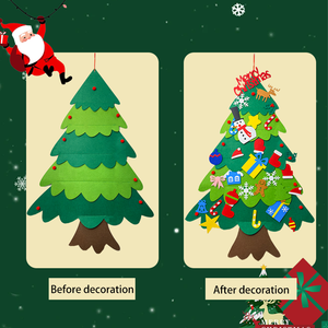 Decoración Navideña, Regalos, Árbol <span class=keywords><strong>de</strong></span> <span class=keywords><strong>Navidad</strong></span> <span class=keywords><strong>de</strong></span> Fieltro para <span class=keywords><strong>Pared</strong></span> con Juego <span class=keywords><strong>de</strong></span> Adornos para Niños - Product Image 4