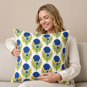 Premium 100% Cotton Handcrafted Anti-Bacteria Washable Luxury Throw Pillow Cover Customizable Floral/Portrait/Festival Patterns - Product Image 1