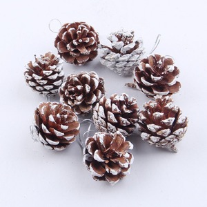 Christmas pine cone <b>set</b> (9 pieces), Christmas ornaments, Christmas tree decorations, natural pine cone whitening <b>paint</b>. - Product Image 4