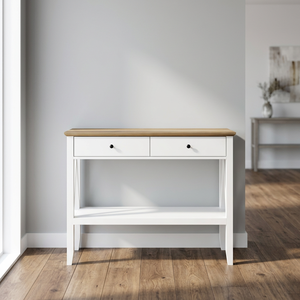 Factory Direct PB Modern Farmhouse Multifunctional <b>Narrow</b> White Wood Sofa <b>Console</b> <b>Table</b> 2 Drawers Entryway Living Room Hotel - Product Image 3